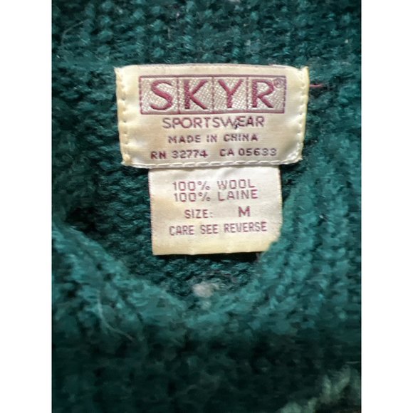 Skyr Sportwear 100% Wool Sweater Vintage Floral Knit - Picture 6 of 8